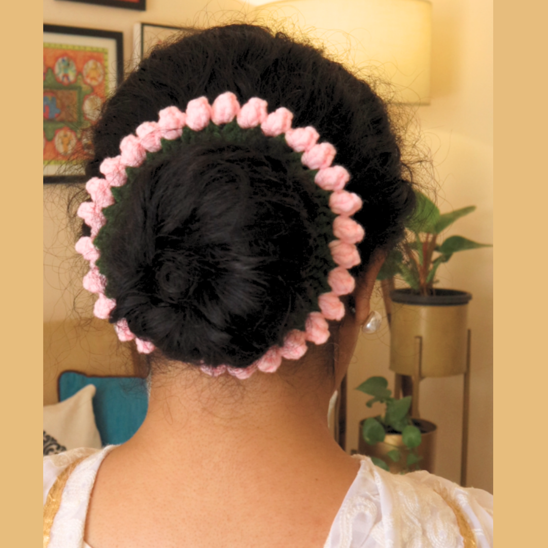 Crochet Pink Gajra (3)
