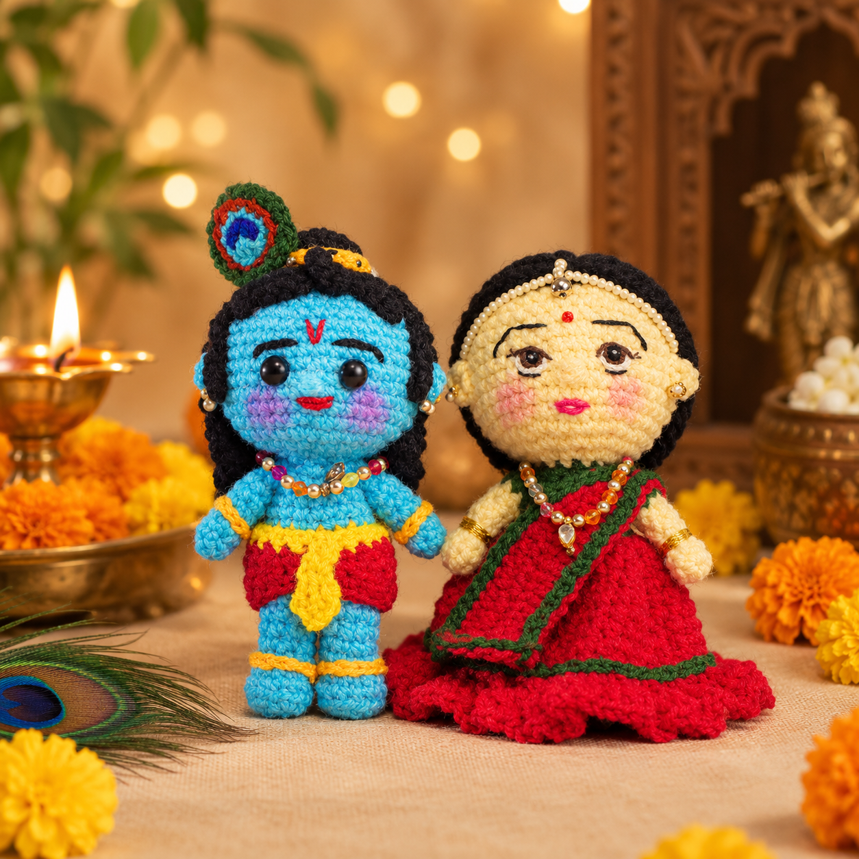 Crochet Radha Krishna Amigurumi Doll