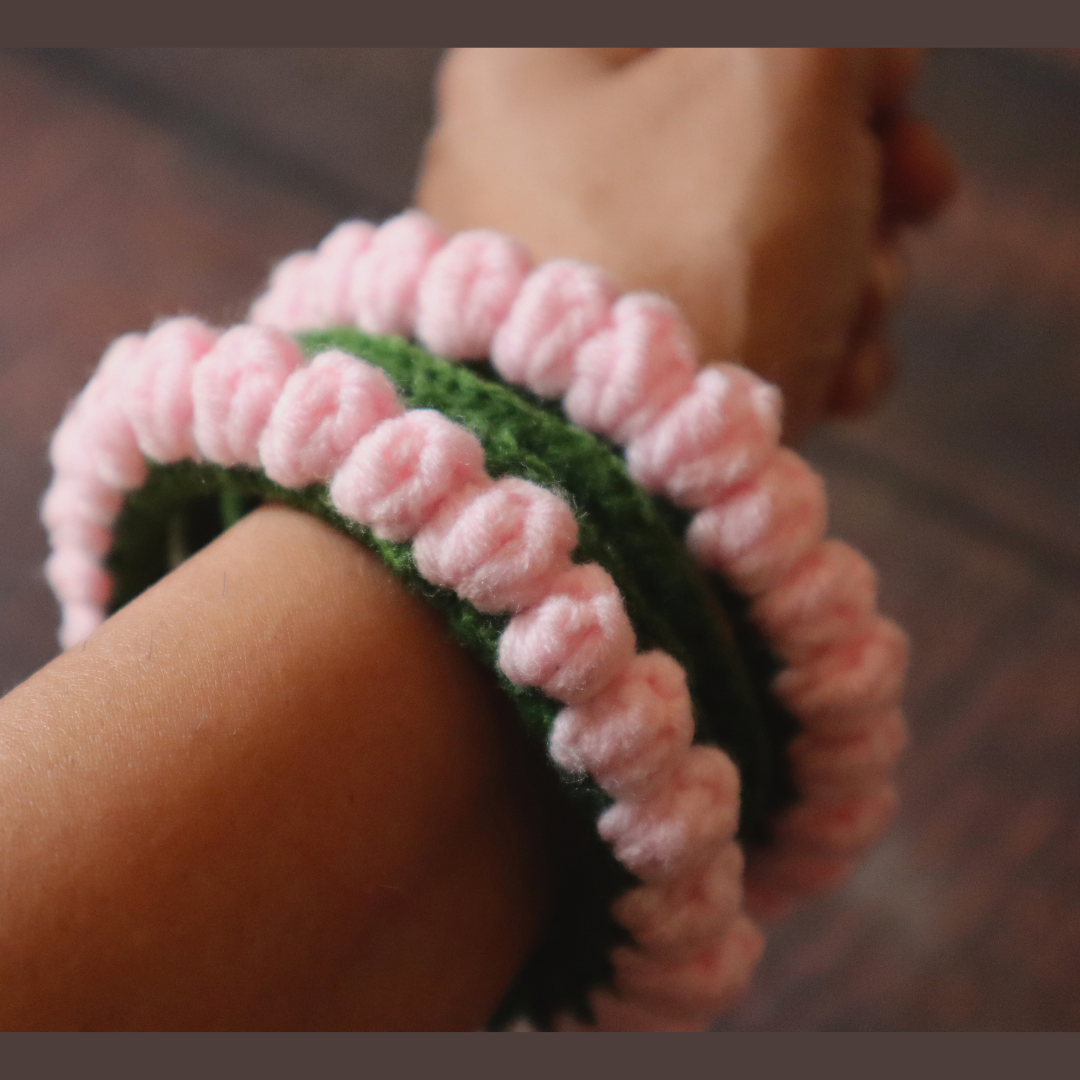 Pink Crochet Bangles (1)