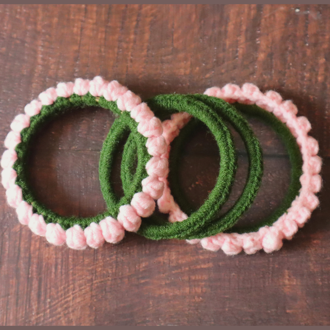 Pink Crochet Bangles (4)