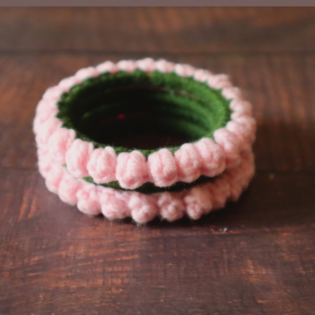 Pink Crochet Bangles (5)